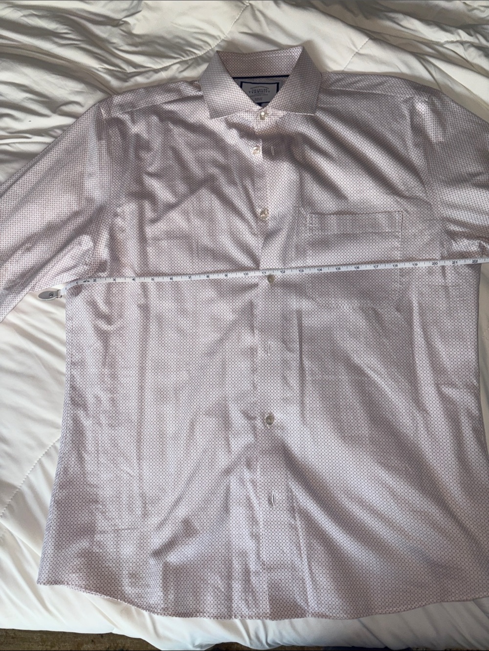 Charles Tyrwhitt Pink/white Micro-Pattern Dress Shirt